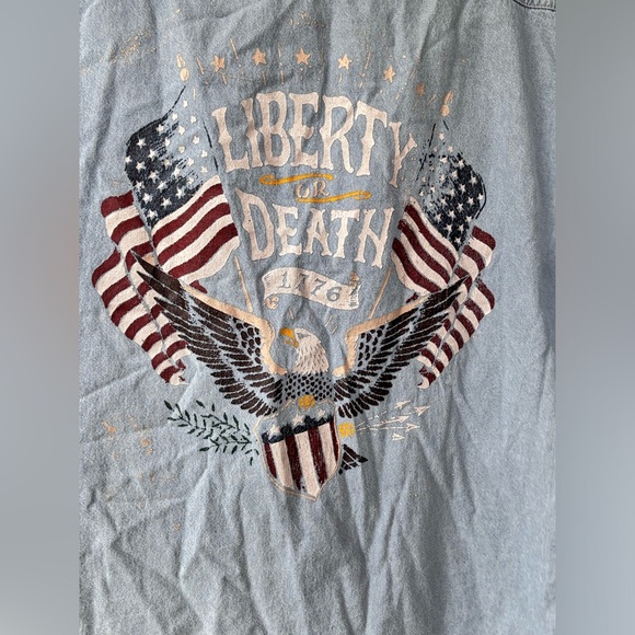 Black Canyon 2XL Liberty or Death 1776 Chambre Button Down Sleeveless America - Picture 6 of 8